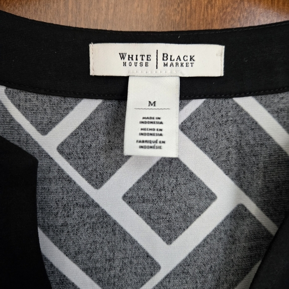 White House Black Market Black and White Geometric Mini Dress - Picture 3 of 5